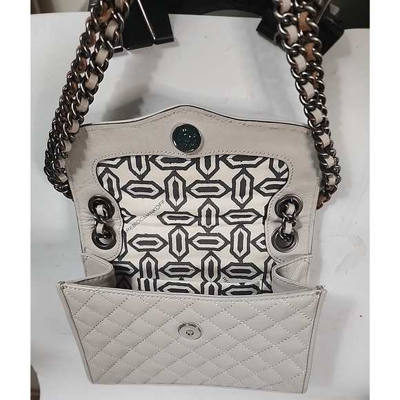 Rebecca Minkoff Light Gray Studded Mini Affair Quilted Bag